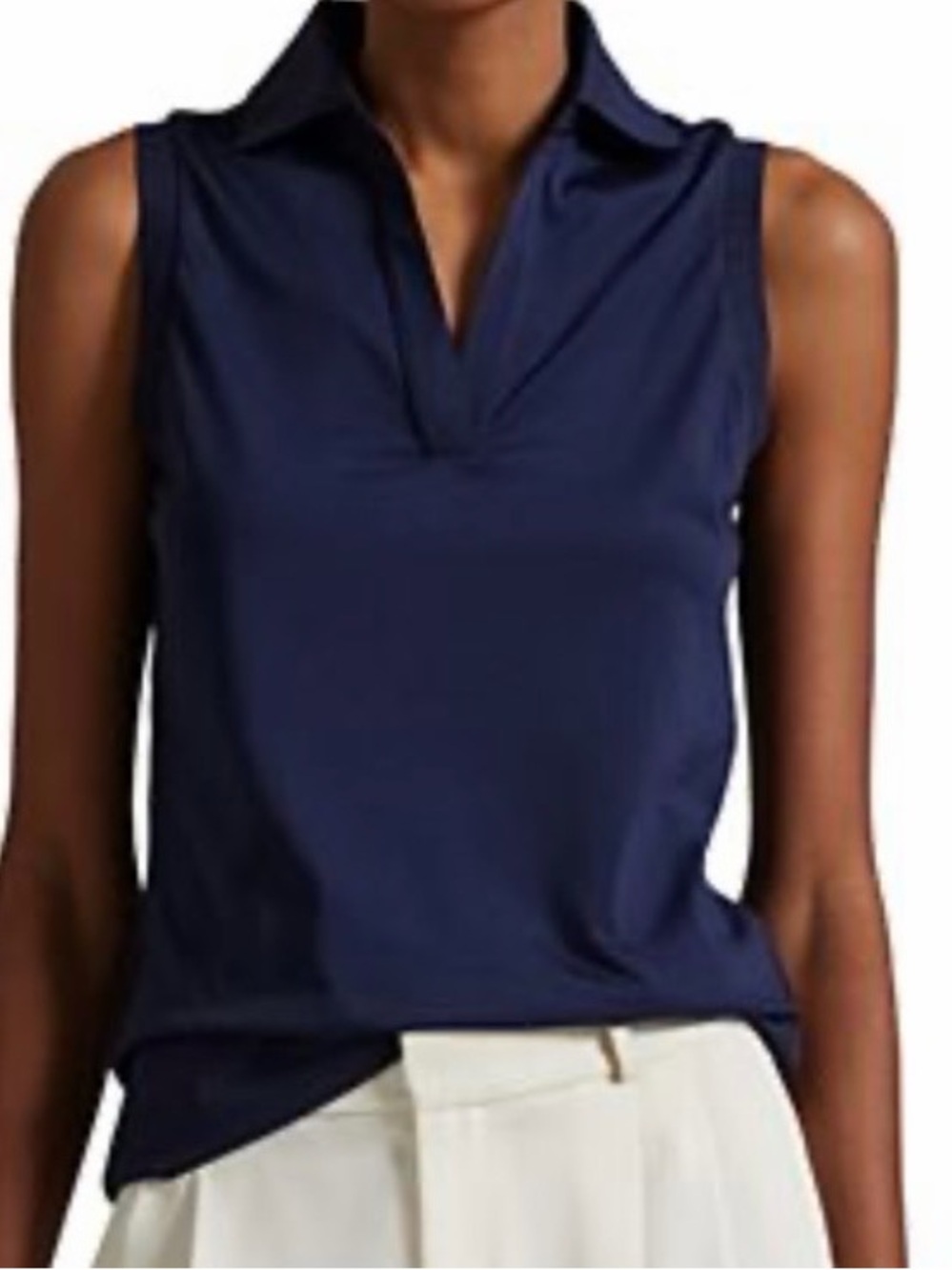 🩷 Tommy Bahama Dark Navy Sleeveless V-Neck Polo Tank Size L